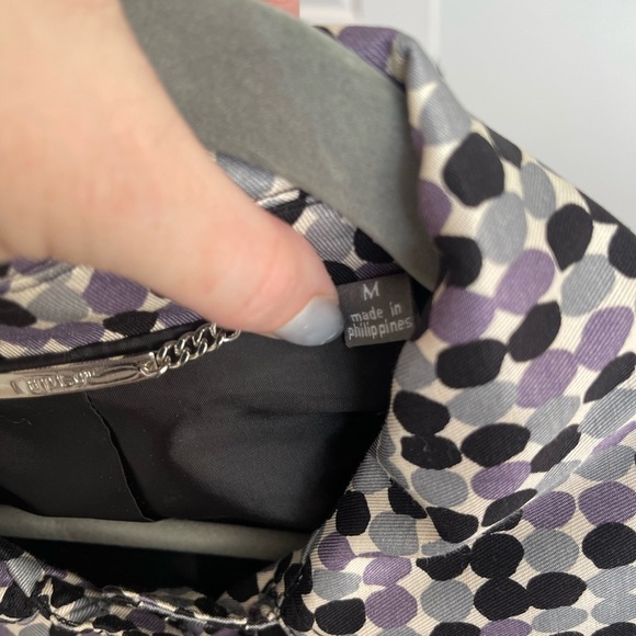 Apt. 9 Purple, Black and White Polka Dot Trench Coat - Picture 6 of 6